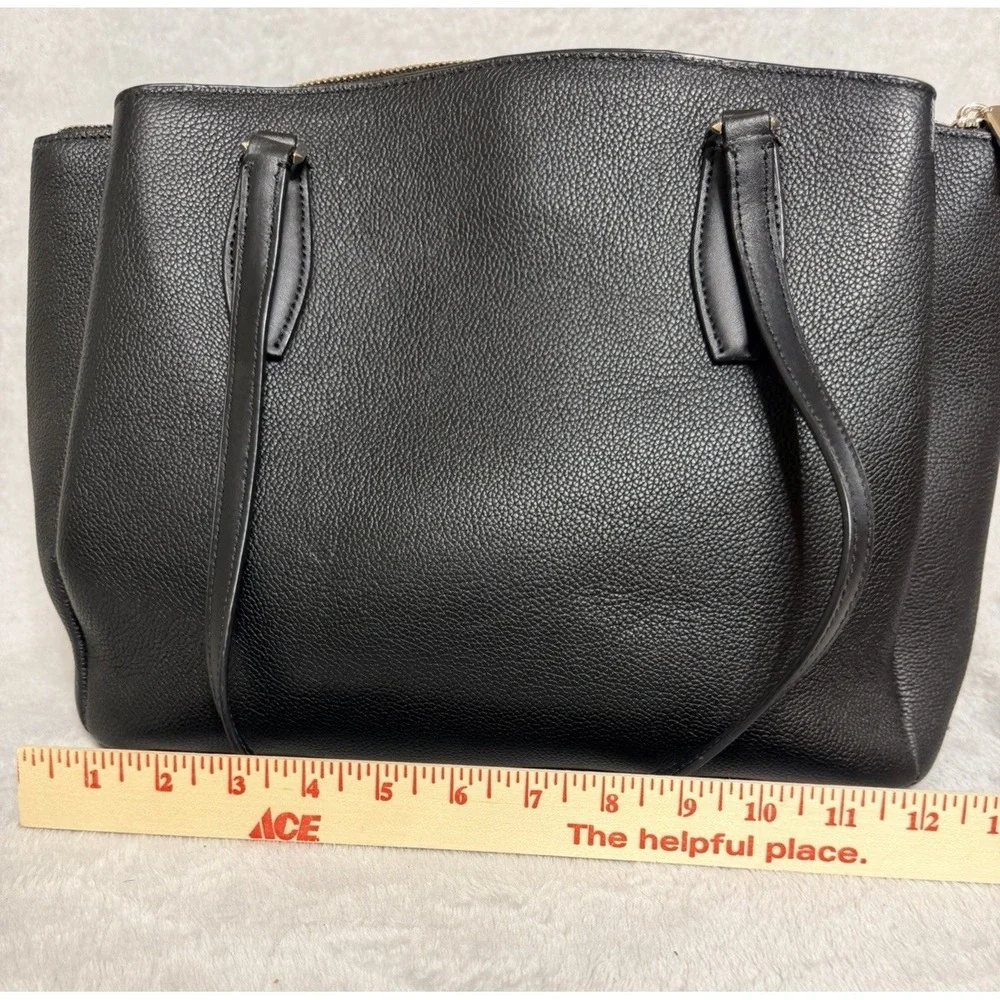 Kate Spade Monet Large Triple Compartment Tote Black Pebbled Leather